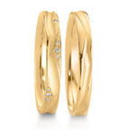 Wedding Ring 18k Yellow Gold Diamond 0.033 ct, 12 Stones, w-vsi