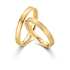 Wedding Ring 18k Yellow Gold Diamond 0.033 ct, 12 Stones, w-vsi