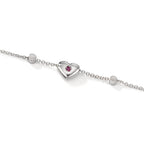 Bracelet 18k White Gold Zirconia 2 Stones Heart