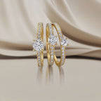 Solitaire ring 18k Yellow Gold Diamond 0.47 ct, brilliant, w-si, Diamond 0.18 ct, 18 Stones, brilliant, w-si