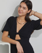 Necklace Stainless steel, Carbon Rose IP coated 45-48 cm